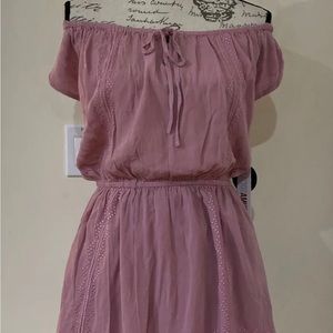 Amuse Society Womens  Arena Embroidered Off-Shoulder Mini Dress Size S